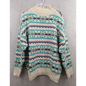 American Eagle sz S Fair Isle Thick Mock neck Sweater multi color 1496